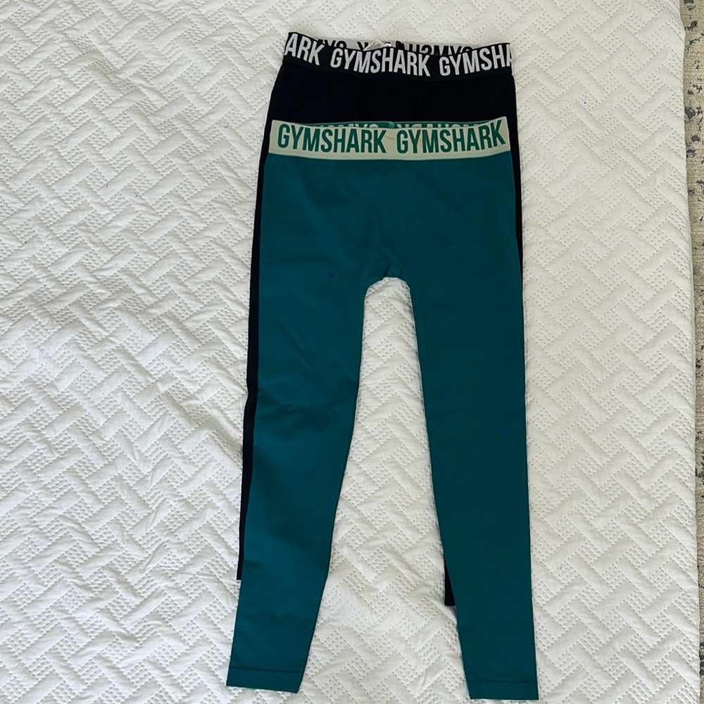 Gymshark Performance Leggings Green and Black